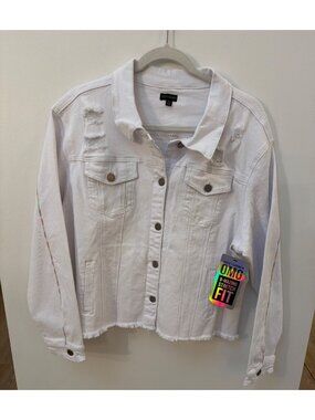 Coco + Carmen OMG Distressed Jacket with Multi Color Trim L/XL